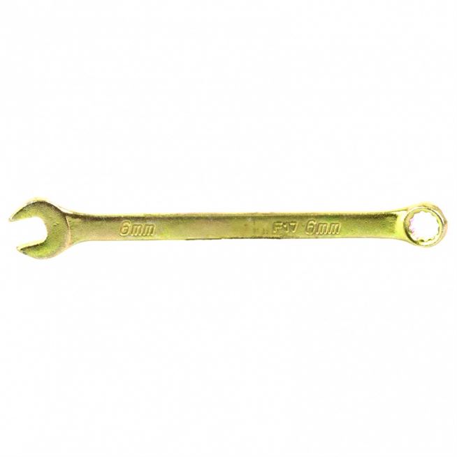 Ключ комбинированный, 6 мм, желтый цинк Сибртех
