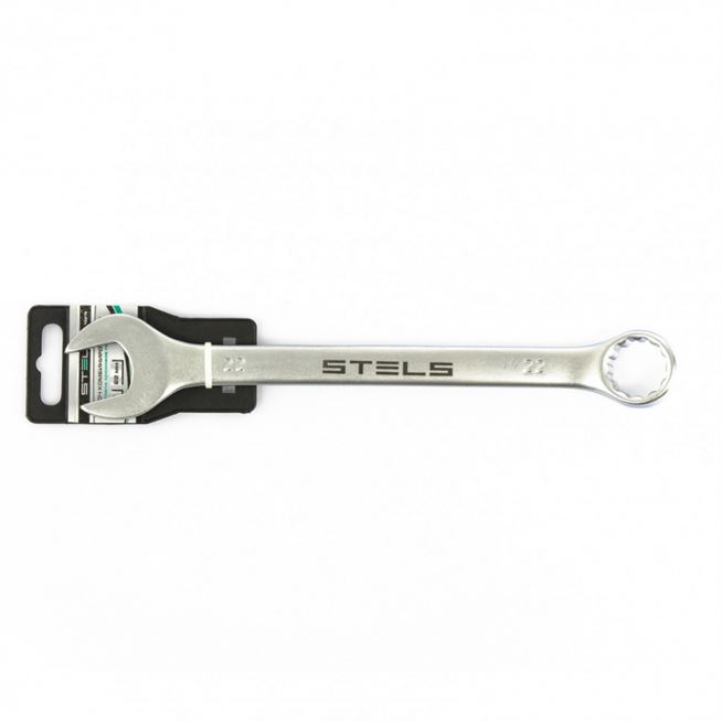 Ключ комбинированный, 22 мм, CrV, матовый хром Stels